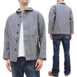 Load image into Gallery viewer, Buzz Rickson Jacket Men's US Navy WW2 Shawl Collar Hickory Stripe Utility Jacket BR15303