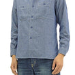 Load image into Gallery viewer, Buzz Rickson Chambray Shirt Men's U.S. Navy Military Style Plain Long Sleeve Button Up Shirt BR25995 Blue Chambray