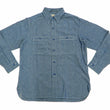 Load image into Gallery viewer, Buzz Rickson Chambray Shirt Men's U.S. Navy Military Style Plain Long Sleeve Button Up Shirt BR25995 Blue Chambray
