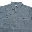 Load image into Gallery viewer, Buzz Rickson Chambray Shirt Men's U.S. Navy Military Style Plain Long Sleeve Button Up Shirt BR25995 Blue Chambray