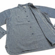 Load image into Gallery viewer, Buzz Rickson Chambray Shirt Men's U.S. Navy Military Style Plain Long Sleeve Button Up Shirt BR25995 Blue Chambray