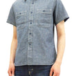 Load image into Gallery viewer, Buzz Rickson Chambray Shirt, Men's U.S. Navy Military Style Short Sleeve Button Up Shirt BR35856 Blue