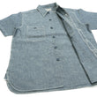 Load image into Gallery viewer, Buzz Rickson Chambray Shirt, Men's U.S. Navy Military Style Short Sleeve Button Up Shirt BR35856 Blue