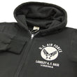 Load image into Gallery viewer, Buzz Rickson Hoodie Men's USAAF Insignia Hoodie Zip Front Hooded Sweatshirt BR65599 Faded-Black