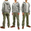 Load image into Gallery viewer, Buzz Rickson Hoodie Men's Plain Hoodie Zip Front Hooded Sweatshirt BR65623 Heather-Gray
