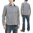 Load image into Gallery viewer, Studio D'artisan Hickory Shirt Men's Long Sleeve 14 Oz. Heavy Japanese Hickory Stripe Work Shirt D5335H