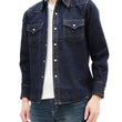 Load image into Gallery viewer, Studio D'artisan Denim Western Shirt Men's Long Sleeve 14 Oz. Heavy Japanese Solid Denim Shirt D5571
