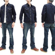 Load image into Gallery viewer, Studio D'artisan Denim Western Shirt Men's Long Sleeve 14 Oz. Heavy Japanese Solid Denim Shirt D5571