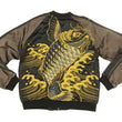 Load image into Gallery viewer, SATORI Japanese Souvenir Jacket Koi Fish Carp Men's Sukajan GSJ-015 Black/Brown