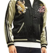 Load image into Gallery viewer, Satori Script Japanese Souvenir Jacket Koi Fish Carp Men's Sukajan GSJR-004 Black/Beige