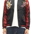 Load image into Gallery viewer, Satori Script Japanese Souvenir Jacket Koi Fish Carp Men's Sukajan GSJR-004 Black/Wine
