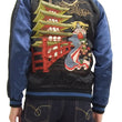 Load image into Gallery viewer, SATORI Japanese Souvenir Jacket GSJR-010 Geisha Skull Men's Sukajan Black/Navy