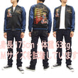 Load image into Gallery viewer, SATORI Japanese Souvenir Jacket GSJR-010 Geisha Skull Men's Sukajan Black/Navy