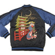 Load image into Gallery viewer, SATORI Japanese Souvenir Jacket GSJR-010 Geisha Skull Men's Sukajan Black/Navy