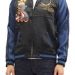 Load image into Gallery viewer, SATORI Japanese Souvenir Jacket GSJR-010 Geisha Skull Men's Sukajan Black/Navy