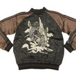 Load image into Gallery viewer, Satori Script Japanese Souvenir Jacket Koi Fish Carps Men's Sukajan GSJR-011 Black/Charcoal-Gray