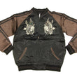 Load image into Gallery viewer, Satori Script Japanese Souvenir Jacket Koi Fish Carps Men's Sukajan GSJR-011 Black/Charcoal-Gray