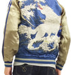 Load image into Gallery viewer, Satori Script Japanese Souvenir Jacket White Wolf Men's Sukajan GSJR-012 Navy-Blue/Beige