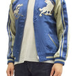 Load image into Gallery viewer, Satori Script Japanese Souvenir Jacket White Wolf Men's Sukajan GSJR-012 Navy-Blue/Beige