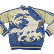 Load image into Gallery viewer, Satori Script Japanese Souvenir Jacket White Wolf Men's Sukajan GSJR-012 Navy-Blue/Beige