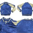 Load image into Gallery viewer, Satori Script Japanese Souvenir Jacket White Wolf Men's Sukajan GSJR-012 Navy-Blue/Beige