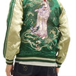 Load image into Gallery viewer, Satori Script Japanese Souvenir Jacket Guanyin Men's Sukajan GSJR-013 Green/Beige