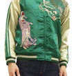 Load image into Gallery viewer, Satori Script Japanese Souvenir Jacket Guanyin Men's Sukajan GSJR-013 Green/Beige