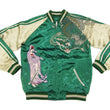 Load image into Gallery viewer, Satori Script Japanese Souvenir Jacket Guanyin Men's Sukajan GSJR-013 Green/Beige