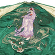 Load image into Gallery viewer, Satori Script Japanese Souvenir Jacket Guanyin Men's Sukajan GSJR-013 Green/Beige