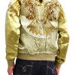 Load image into Gallery viewer, Satori Script Men's Japanese Souvenir Jacket Hawk Sukajan GSJR-018 Beige/Gold