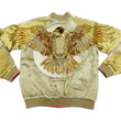 Load image into Gallery viewer, Satori Script Men's Japanese Souvenir Jacket Hawk Sukajan GSJR-018 Beige/Gold