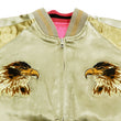 Load image into Gallery viewer, Satori Script Men's Japanese Souvenir Jacket Hawk Sukajan GSJR-018 Beige/Gold
