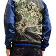 Load image into Gallery viewer, Satori Script Men's Japanese Souvenir Jacket Shoki Sukajan GSJR-019 Charcoal-Gray/Navy