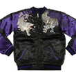 Load image into Gallery viewer, Satori Script Men's Japanese Souvenir Jacket Dragon and Tiger Sukajan GSJR-020 Black/Dark-Blue