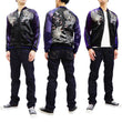 Load image into Gallery viewer, Satori Script Men's Japanese Souvenir Jacket Dragon and Tiger Sukajan GSJR-020 Black/Dark-Blue
