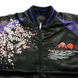 Load image into Gallery viewer, Satori Script Men's Japanese Souvenir Jacket Geisha Oiran Sukajan GSJR-021 Black/Dark-Blue