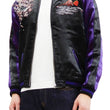 Load image into Gallery viewer, Satori Script Men's Japanese Souvenir Jacket Geisha Oiran Sukajan GSJR-021 Black/Dark-Blue