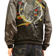 Load image into Gallery viewer, Satori Script Men's Japanese Souvenir Jacket Koi Fish Carp Sukajan GSJR-023 Black/Charcoal-Gray