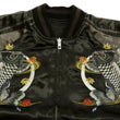 Load image into Gallery viewer, Satori Script Men's Japanese Souvenir Jacket Koi Fish Carp Sukajan GSJR-023 Black/Charcoal-Gray