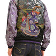 Load image into Gallery viewer, Satori Script Men's Japanese Souvenir Jacket Geisha Skull Sukajan GSJR-024 Black/Purple