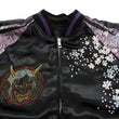 Load image into Gallery viewer, Satori Script Men's Japanese Souvenir Jacket Geisha Skull Sukajan GSJR-024 Black/Purple