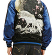 Load image into Gallery viewer, Satori Script Men's Japanese Souvenir Jacket Wolf with Moon Sukajan GSJR-025 Black/Dark-Blue
