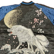 Load image into Gallery viewer, Satori Script Men's Japanese Souvenir Jacket Wolf with Moon Sukajan GSJR-025 Black/Dark-Blue