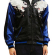 Load image into Gallery viewer, Satori Script Men's Japanese Souvenir Jacket Wolf with Moon Sukajan GSJR-025 Black/Dark-Blue