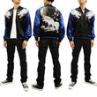 Load image into Gallery viewer, Satori Script Men's Japanese Souvenir Jacket Wolf with Moon Sukajan GSJR-025 Black/Dark-Blue