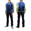 Load image into Gallery viewer, Satori Script Men's Japanese Souvenir Jacket Wolf with Moon Sukajan GSJR-025 Black/Dark-Blue