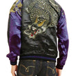 Load image into Gallery viewer, Satori Script Men's Japanese Souvenir Jacket Dragon Embroidered Sukajan GSJR-026 Black/Navy-Blue