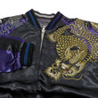 Load image into Gallery viewer, Satori Script Men's Japanese Souvenir Jacket Dragon Embroidered Sukajan GSJR-026 Black/Navy-Blue