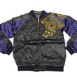 Load image into Gallery viewer, Satori Script Men's Japanese Souvenir Jacket Dragon Embroidered Sukajan GSJR-026 Black/Navy-Blue