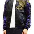 Load image into Gallery viewer, Satori Script Men's Japanese Souvenir Jacket Dragon Embroidered Sukajan GSJR-026 Black/Navy-Blue